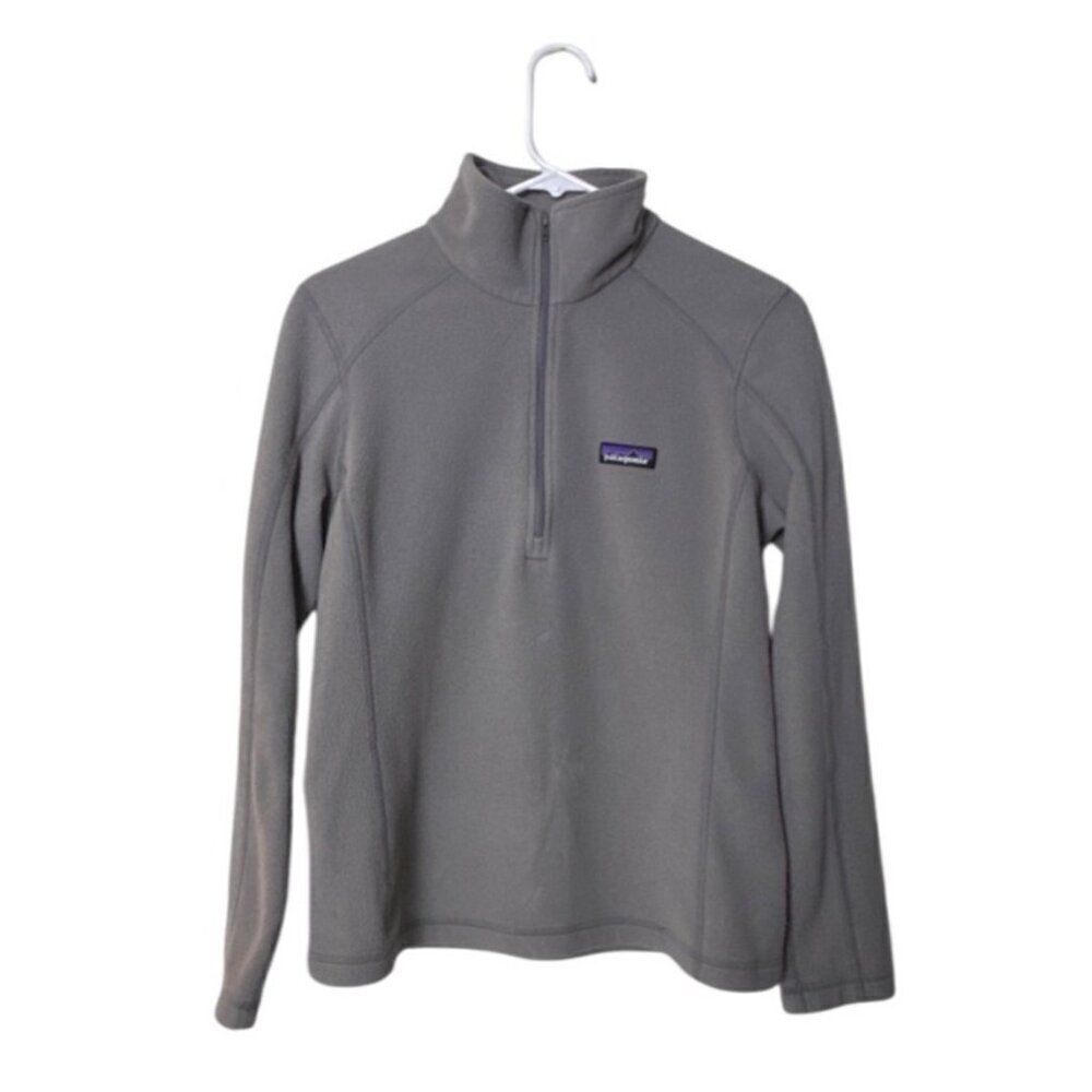 Patagonia Womens 100% Recycled Polyester Gray Fleece Quarter-Zip Pullover Size S